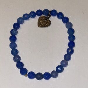 Faceted Lapus Lazuli Royal Blue Crystal Stretch Bracelet